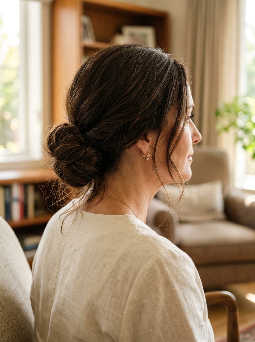 Half-up Frisur für lange Haare ab 50 - Lange Haare ab 50